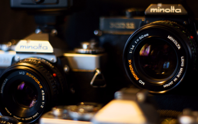 manual focus Minolta cameras and lenses
